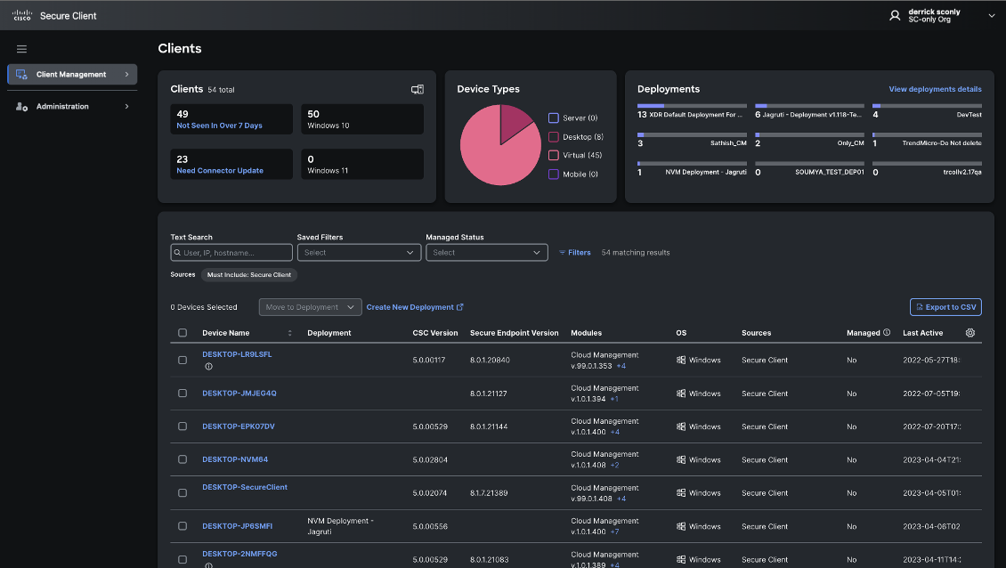 Accessing Secure Client Cloud Management after the SecureX EoL